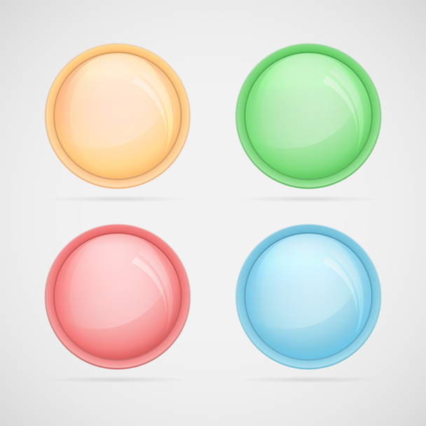 Set of glossy button vector - Vettoriali, immagini