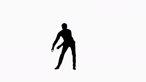 Silhouette Fiatal irodai férfi tánc zár. - Felvétel, videó