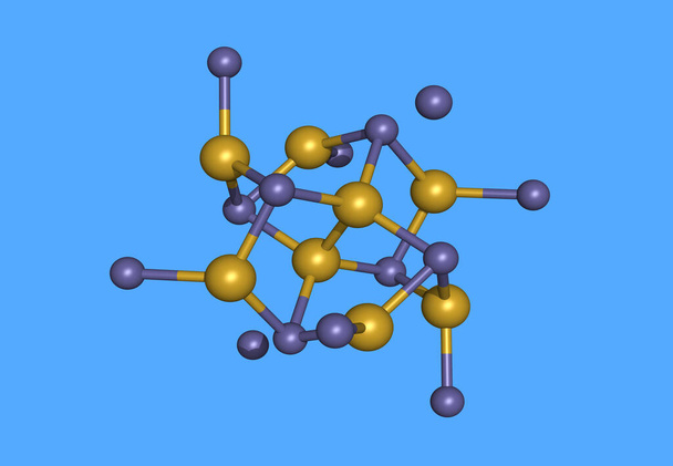 Pyrit-Molekularmodell mit Atomen - Foto, Bild