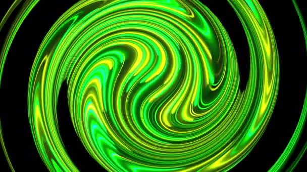 Computer generated abstract twist background. 3D rendering circular merger of neon color lines. - Footage, Video