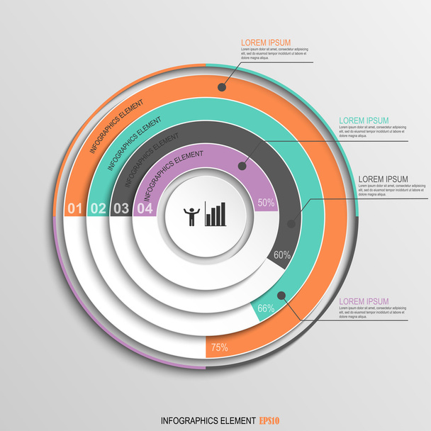 Business infografiky kroužku origami styl vektorové ilustrace - Vektor, obrázek