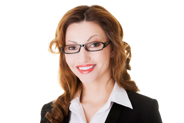 Portrait of attractive business woman in eye glasses. - Zdjęcie, obraz