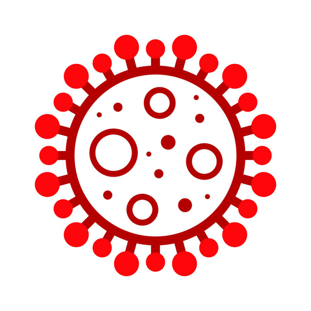 Wuhan Corona Virüsü, Covid-19, NCOV, MERS-CoV Coronavirus hücre damgası. Covid 19 Kırmızı Vektör. Salgın Uyarı Sembolü veya İşaret, Risk Bölgesi Etiketi. Asya Solunum Sendromu Hastalığı. - Vektör, Görsel