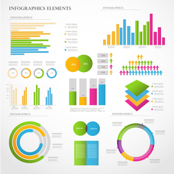 Set elements of infographics - Vetor, Imagem
