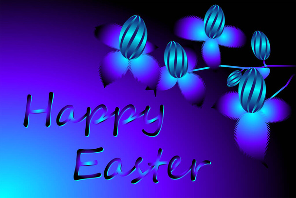 Greeting card Happy Easter in multicolored neon shades - Фото, зображення
