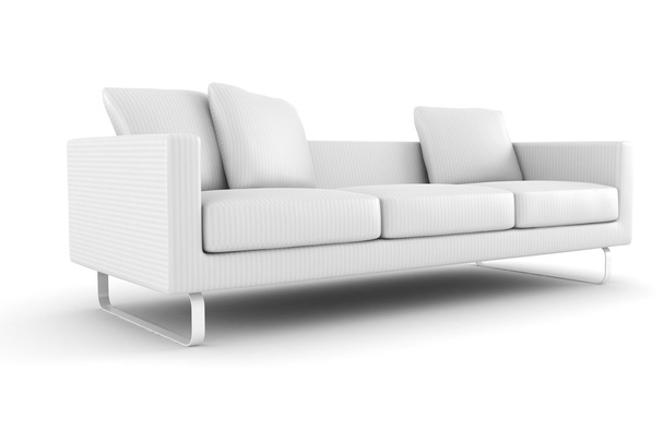 3d couch isolated on white - Φωτογραφία, εικόνα