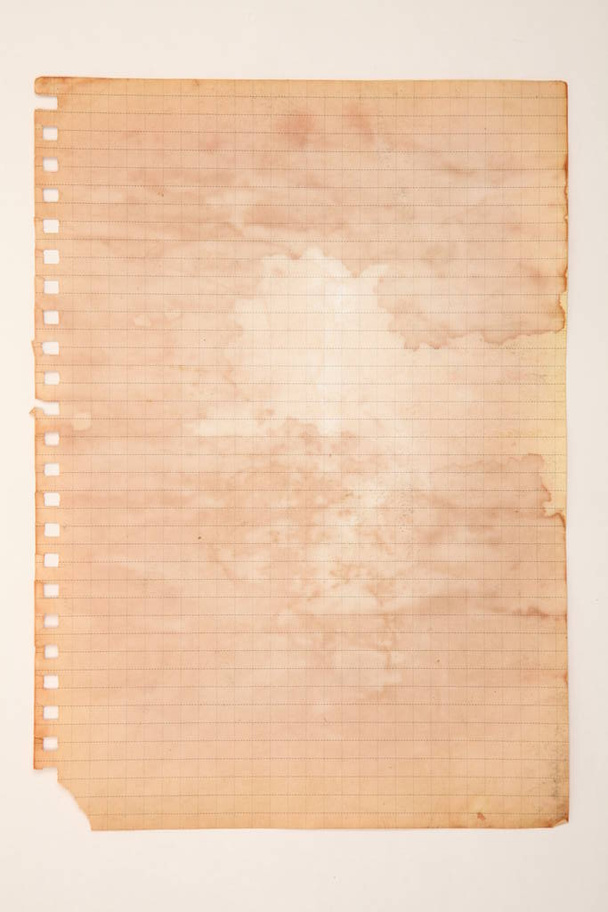 Blank aged paper sheet. Old background with dust and dirty stains. Vintage and antique art concept. Texture like cardboard, stone, concrete or natural marble. Poster mockup.  - 写真・画像