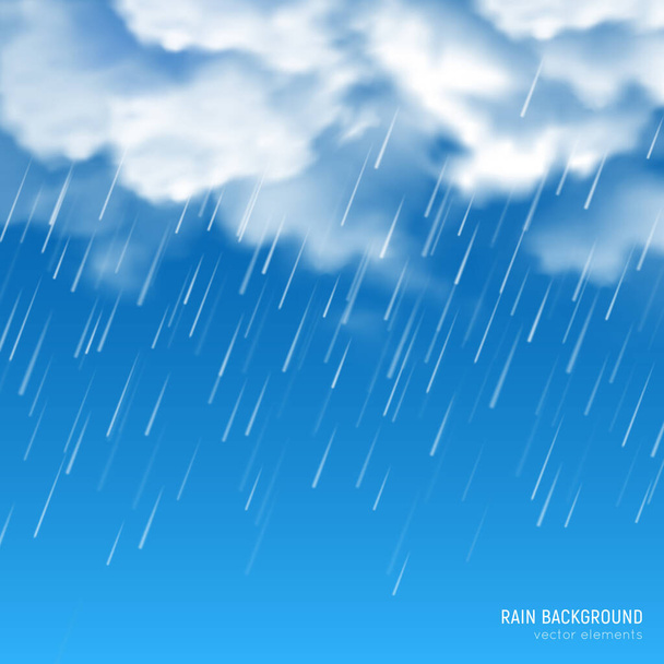 Σύννεφα Βροχή ρεαλιστική σύνθεση  - Διάνυσμα, εικόνα