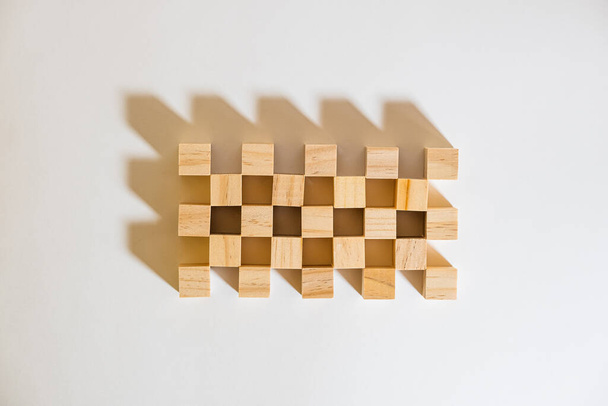 Ilustración de mosaico con cubos de madera
 - Foto, Imagen