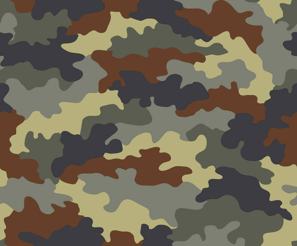 Camouflage seamless pattern. Woodland color scheme. - Vector, Image