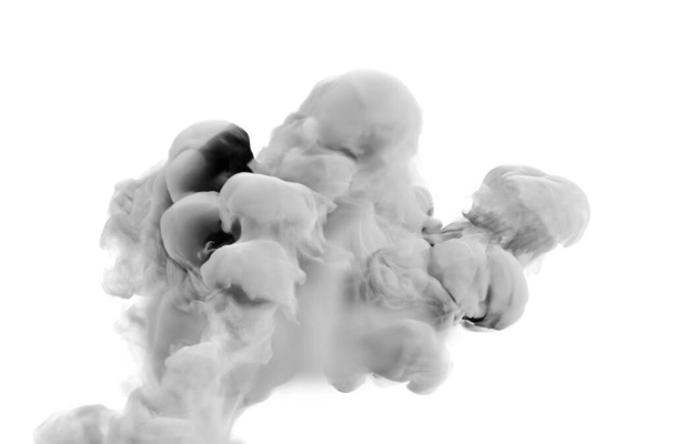 Light gray smoke on a white background. 3d rendering, 3d illustration. - 写真・画像