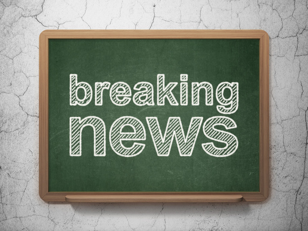 News concept: Breaking News on chalkboard background - Photo, image