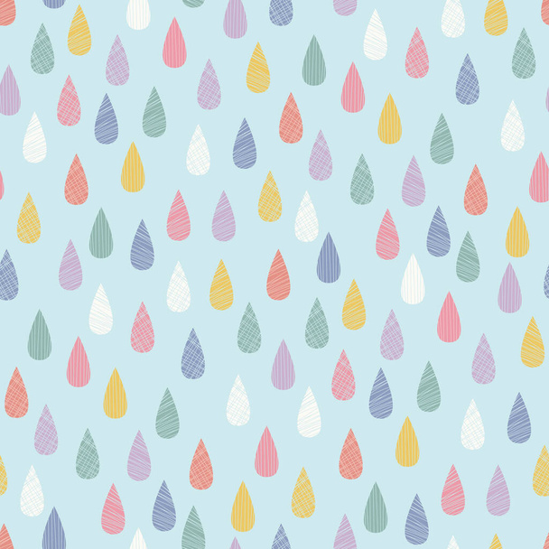 Rainbow raindrops vector seamless pattern. - Vektor, obrázek