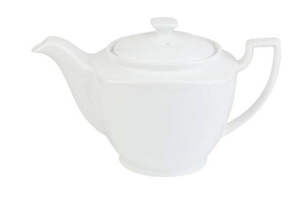 Zielona chińska herbata w czajniki na białym tle - Zdjęcie, obraz