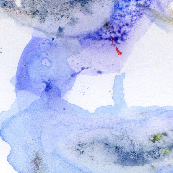 Watercolor texture. Watercolor transparent stain blur, spray. Violet and blue. - Fotografie, Obrázek