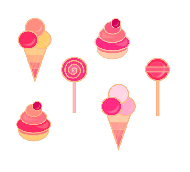 makeisia, cupcake, jäätelöä, tikkari
 - Vektori, kuva