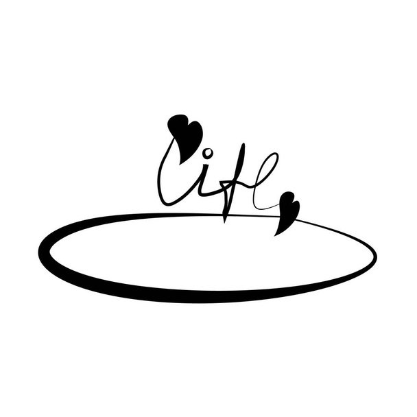 the word life in freehand capital letters - Vector, Image