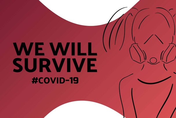 Inspirerend positief citaat over nieuwe coronavirus covid-19 pandemie. Sjabloon voor achtergrond, banner, poster met tekst inscriptie. Vector EPS10 illustratie - Vector, afbeelding