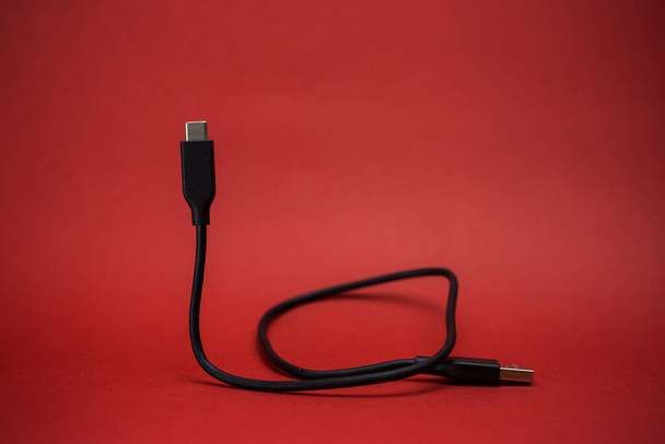Black wire USB Type -  - Photo, Image