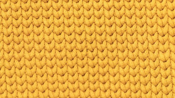 16 on 9 panoramic format, κίτρινο χρώμα μουστάρδας πλεκτό ύφασμα μαλακό φόντο υφή - Φωτογραφία, εικόνα