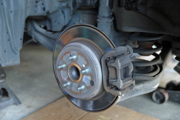 Vehicle disc brakes, rotor, caliper, and pads - Photo, Image
