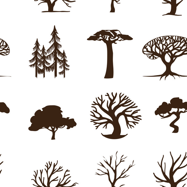 árboles de fondo sin costuras
 - Vector, Imagen