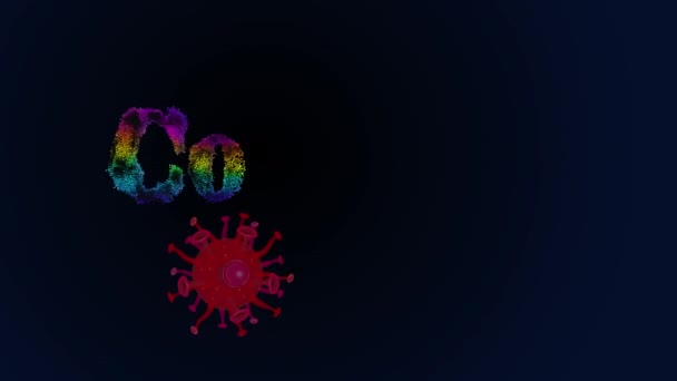 animacja kolorowe sformułowanie Wirus Covid-19 Wirus korony - Materiał filmowy, wideo