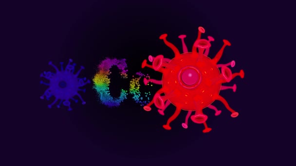 アニメーションカラフルな言葉ウイルス｜Covid-19コロナウイルス - 映像、動画
