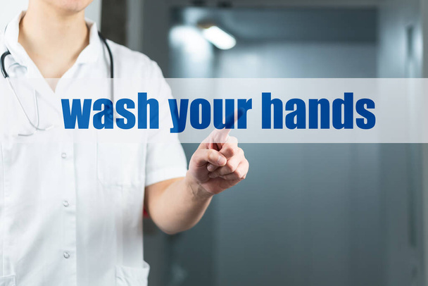 Doctor saying wash your hands - Фото, зображення