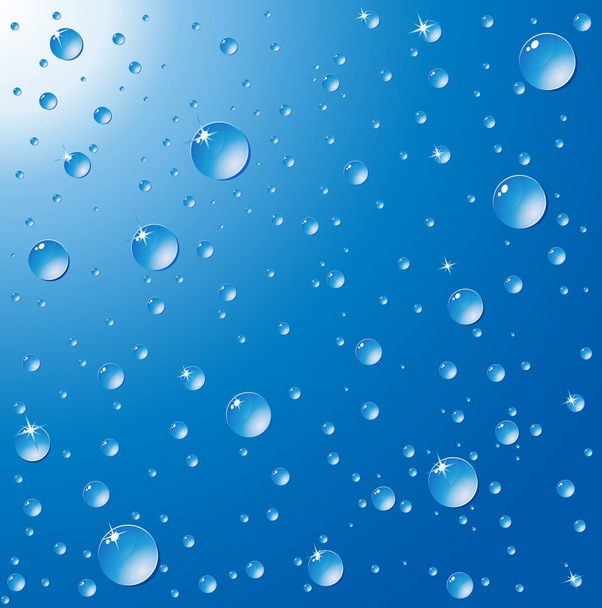 Мокрое стекло с каплями дождя. Векторная иллюстрация. солнечный свет
 - Вектор,изображение