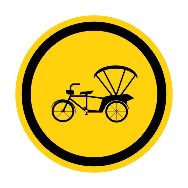Óvakodj Tricycle Symbol Sign izolált fehér háttér, vektor illusztráció EPS.10  - Vektor, kép