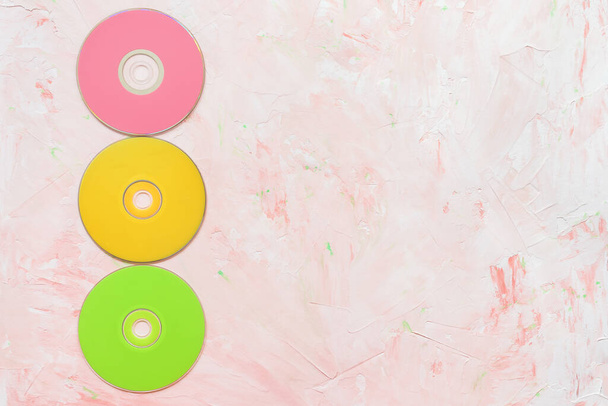 CD or DVD discs on pink background - Photo, Image