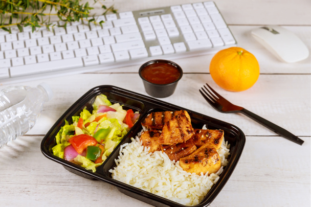 Healty lunch ordering. Work from home concept. - Photo, Image