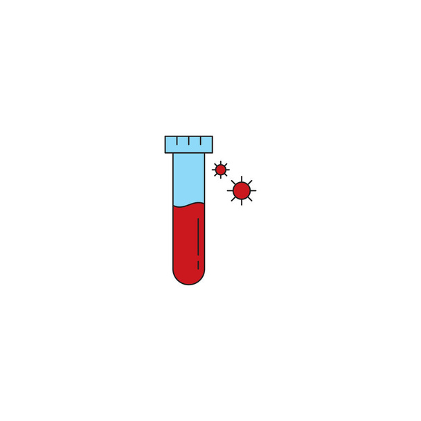 Corona virus covid 19 Blood test vector icon symbol isolated on white background - Vector, Image