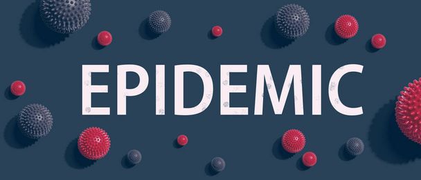 Epidemic theme with viral objects - Фото, изображение