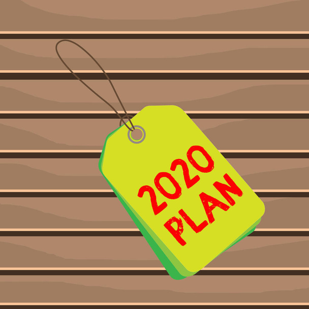 Концептуальний почерк, що показує план 2020 року. Текст ділової фотографії, що налаштовує ваші цілі та плани на поточний рік або 2020 рік Значок прямокутника, що додає рядок барвистий фон з міткою
. - Фото, зображення