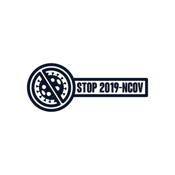 Stop covid19 verbotenes Zeichen-Symbol, Linienstil - Vektor, Bild