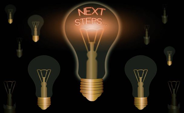 Text s rukopisem Next Steps. Koncept znamená něco, co děláte nebo plánujete, až dokončíte něco jiného.. - Fotografie, Obrázek