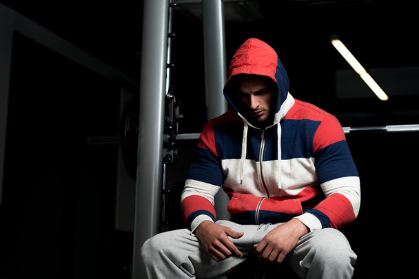 Man Resting After Exercises In Gym - Photo, Image