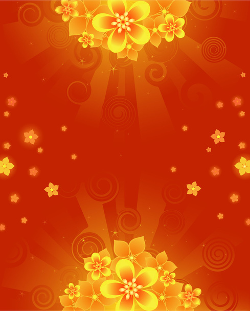 background with orange flowers - Вектор, зображення