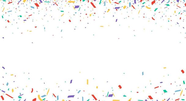 Confettis multicolores sur fond blanc
 - Vecteur, image