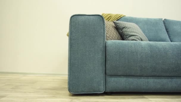 Modern trend designer sofa with minimalist sidewalls - Footage, Video