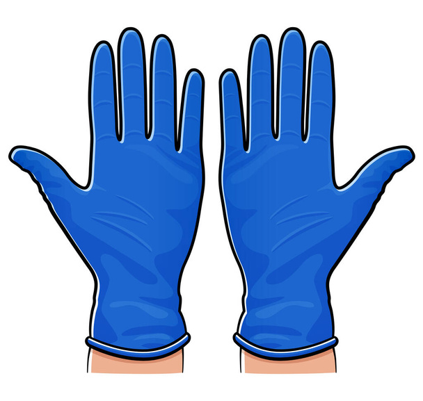 Vector illustration of rubber gloves isolated design - Vector, Image
