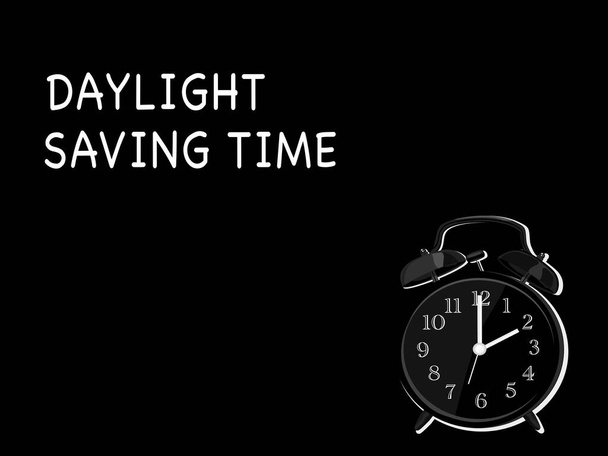 Daylight saving time and black background vector - Vector, Image