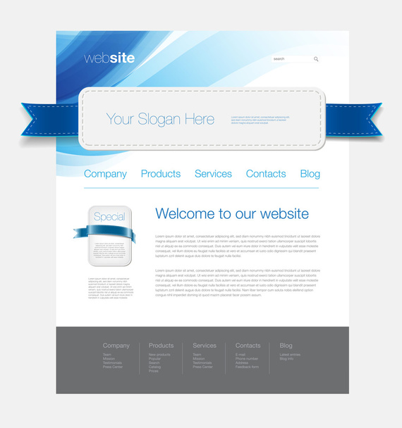 Векторний синій шаблон веб-дизайну
 - Вектор, зображення