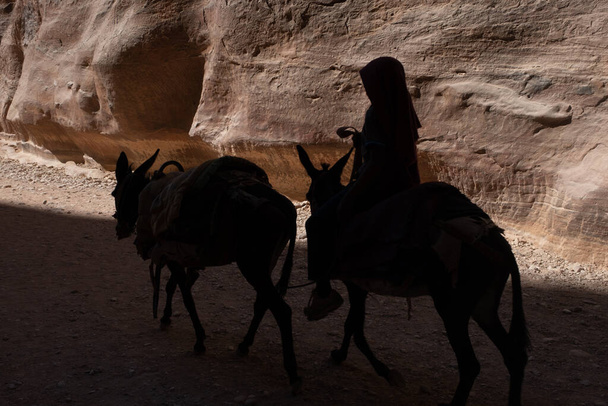 Cañón en la entrada de Petra, Jordania antigua ciudad - Foto, imagen