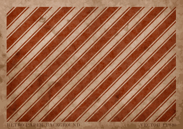 Vector vintage worn out paper card with worn out red striped geometric print - Wektor, obraz