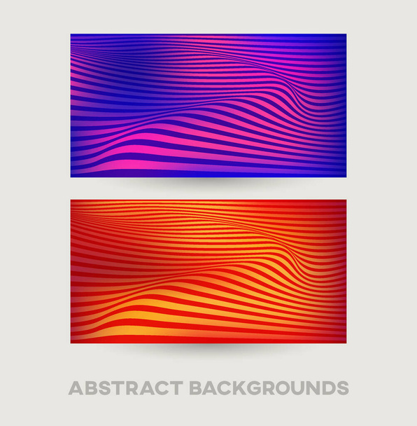 Horizontal lines futuristic background. Layour for cover page, booklets, catalog. Curved lines brochure template. - Vector, Image
