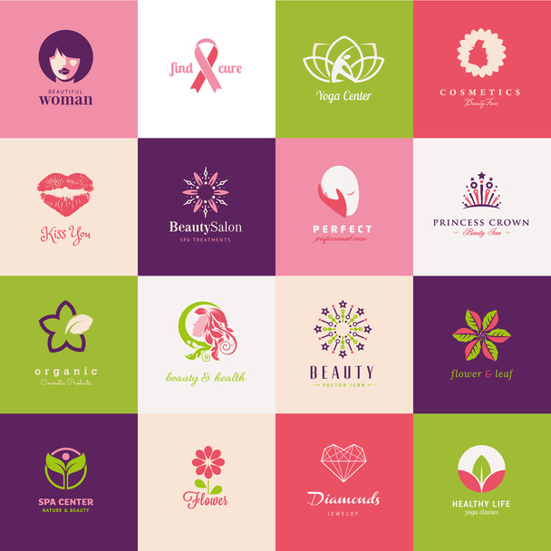 Set of beauty icons - Vector, Image