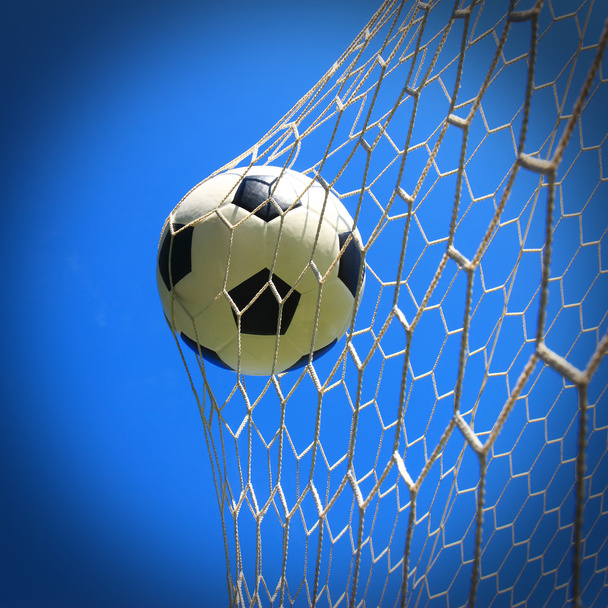 Balón de fútbol en red
 - Foto, Imagen